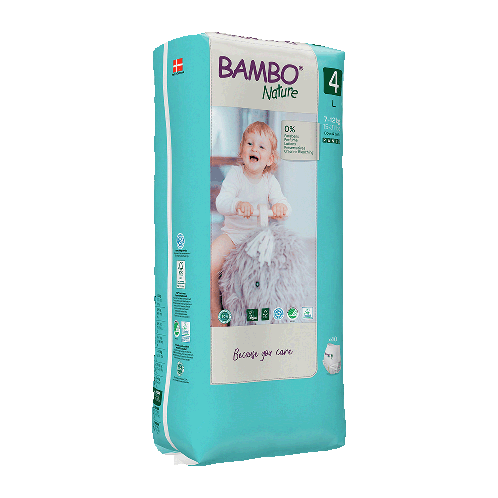 Bambo Nature Plenkové Kalhotky Navlékací 4, (7-12 kg / 15-26 lbs), 40 kusů