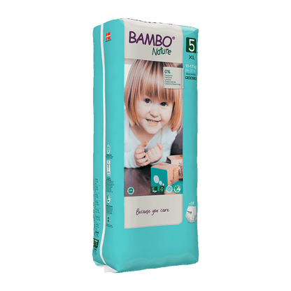 Bambo Nature Plenkové Kalhotky Navlékací 5, (11-17 kg / 24-37 lbs), 38 kusů